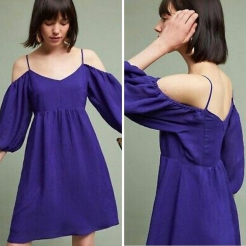 NWOT Anthropologie balloon sleeve mini dress - M